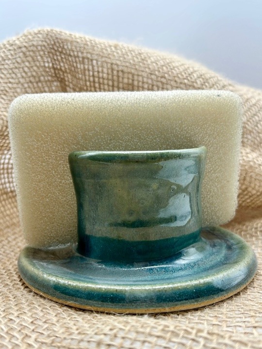 Sponge Holder glazed in Sea Glass