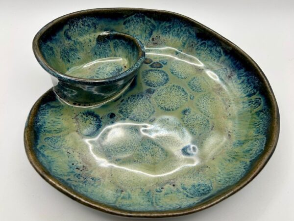 Medium Swirl Bowl w/ Seawater “Frozen Pond"