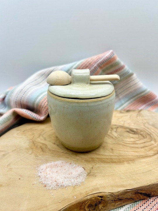 Lidded Salt Cellar in Winter White
