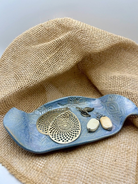 Lotus Flower Trinket Tray in Periwinkle