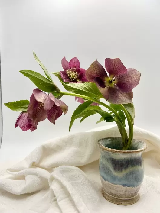 Ikebana bud vase in Smoky Mountain glaze