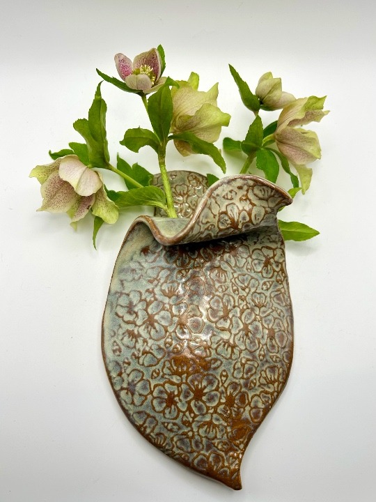 Cherry Blossom Wall Pocket in Rustic Pearl