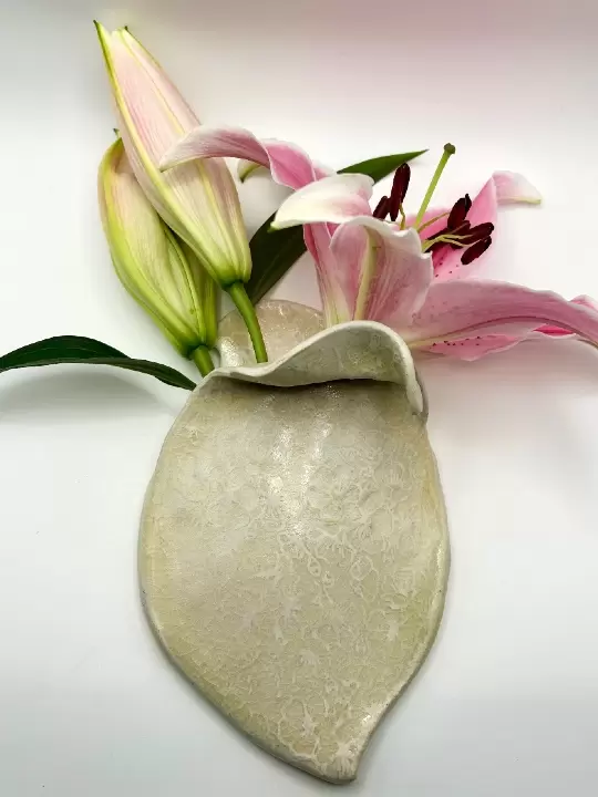 Cherry Blossom Wall Pocket in Winter White