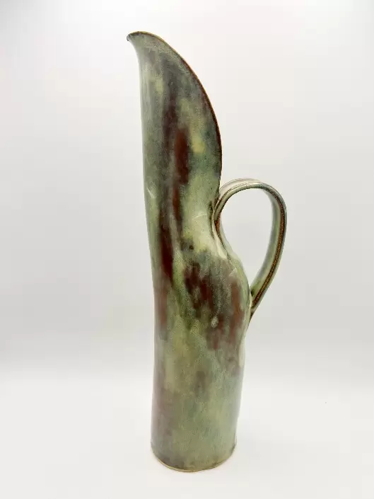 Tall Swan Pitcher/Vase glazed in Rustic Pearl