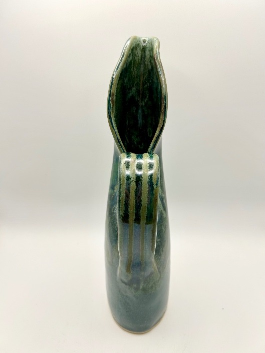 Swan Pitcher/Vase in Seawater over Slate - Image 4