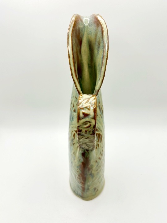 Swan Pitcher/Vase Embossed with Vines in Rustic Pearl - Image 4
