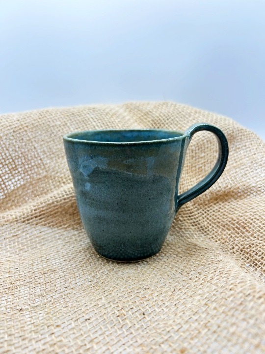 Stoneware Mug Glazed in Deep Turquoise
