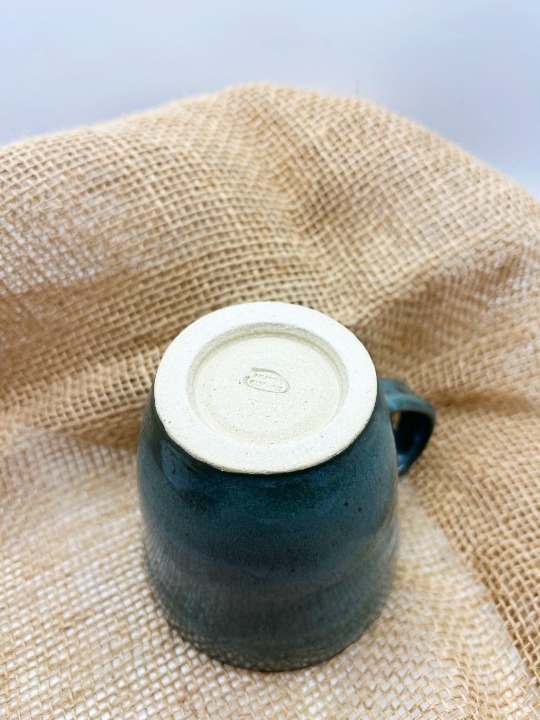 Stoneware Mug Glazed in Deep Turquoise - Image 3