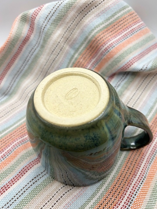 Stoneware Mug w Turtleback & Seawater glaze combo - Image 4