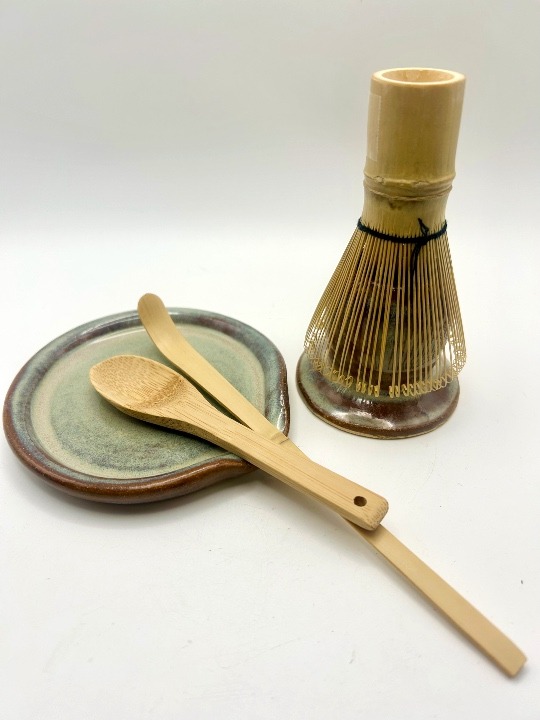 Stoneware Matcha Tea Set glazed in Rustic Pearl - Image 5