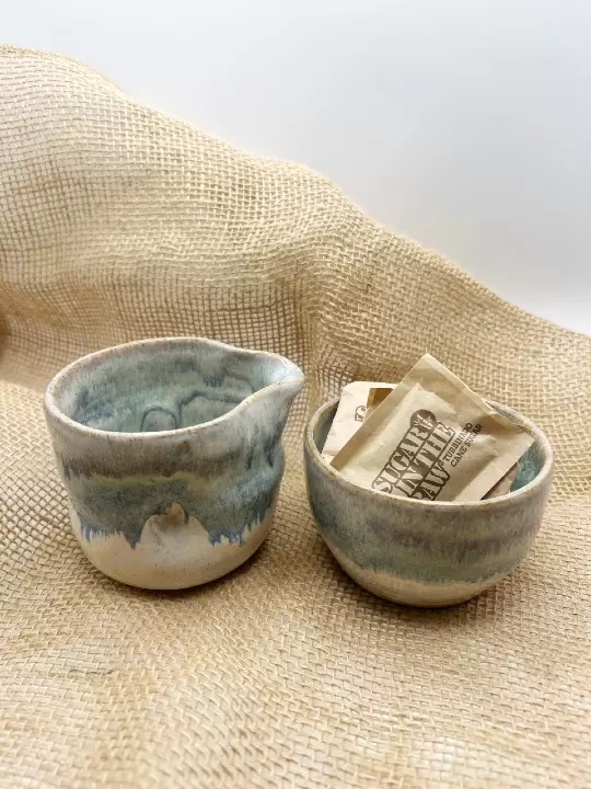 Sugar Bowl & Creamer in Smoky Mountain Rain