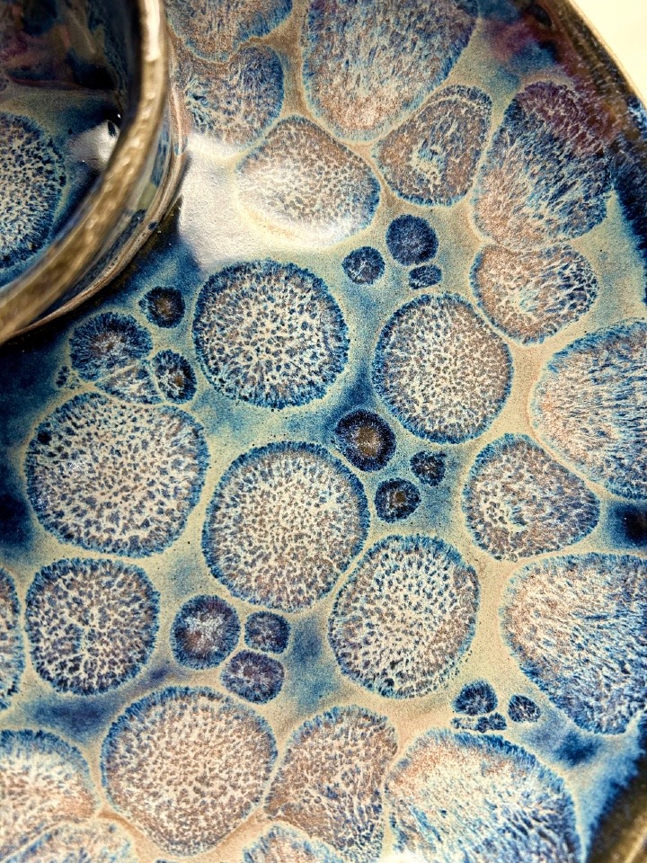 Medium Swirl Bowl w/ Blue “Frozen Pond" - Image 3