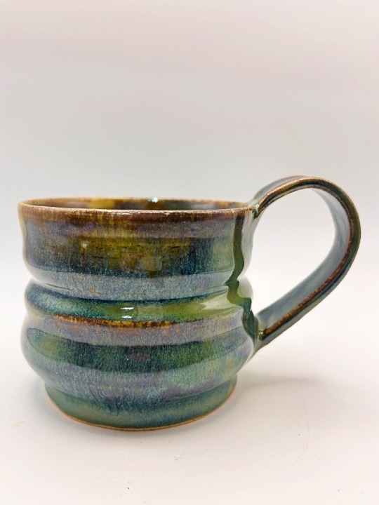 Bubble Mug Glazed in Green Tie Dye