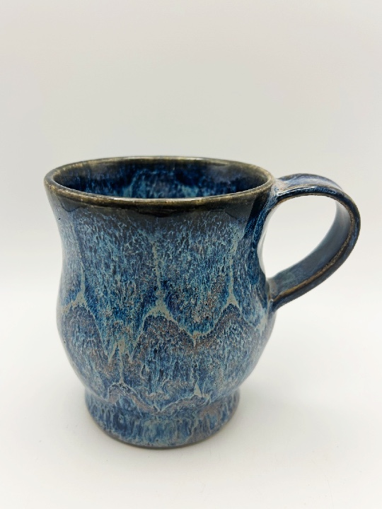 Mug with Bright Blue Frozen Pond glaze