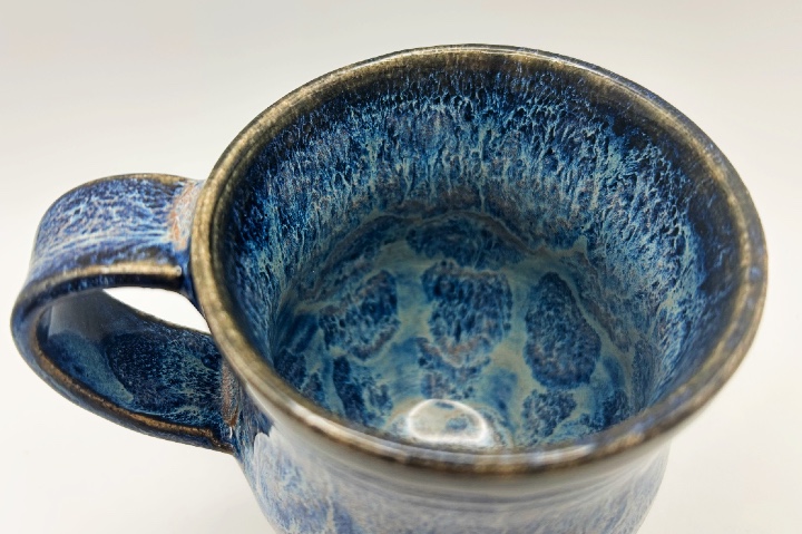 Mug with Bright Blue Frozen Pond glaze - Image 2