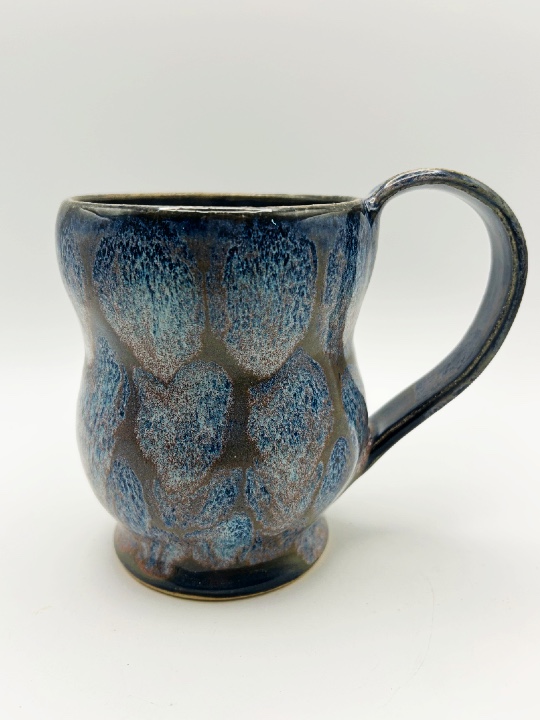 Curved Mug with Glacier Frozen Pond glaze