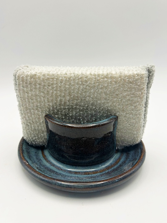 Sponge Holder glazed in Blue Rutile