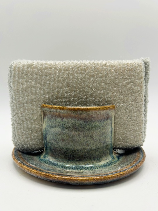 Sponge Holder glazed in Iron Lustre